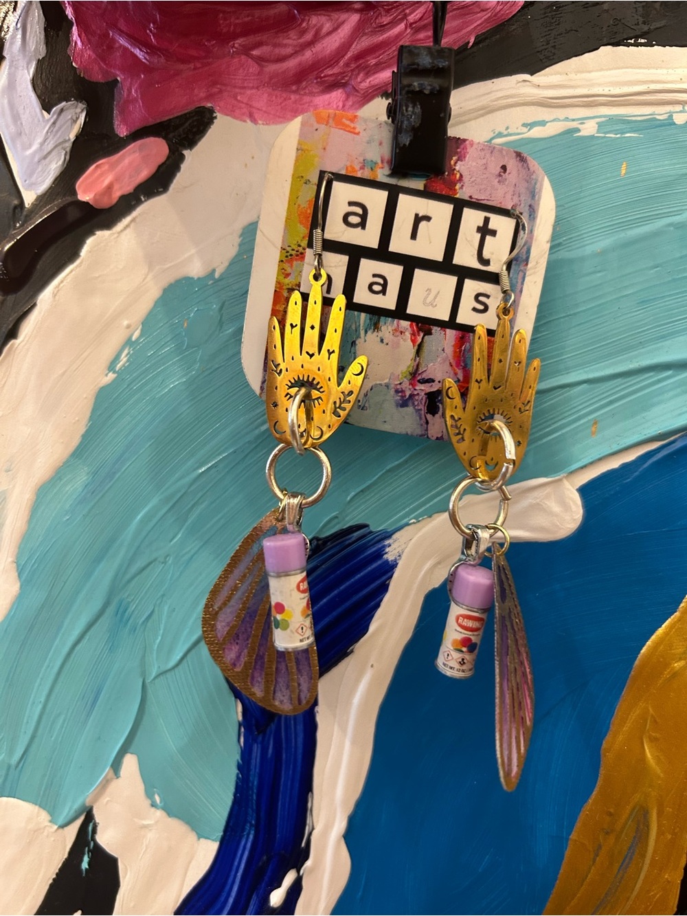 Graffiti Fairy Spray Can Earrings